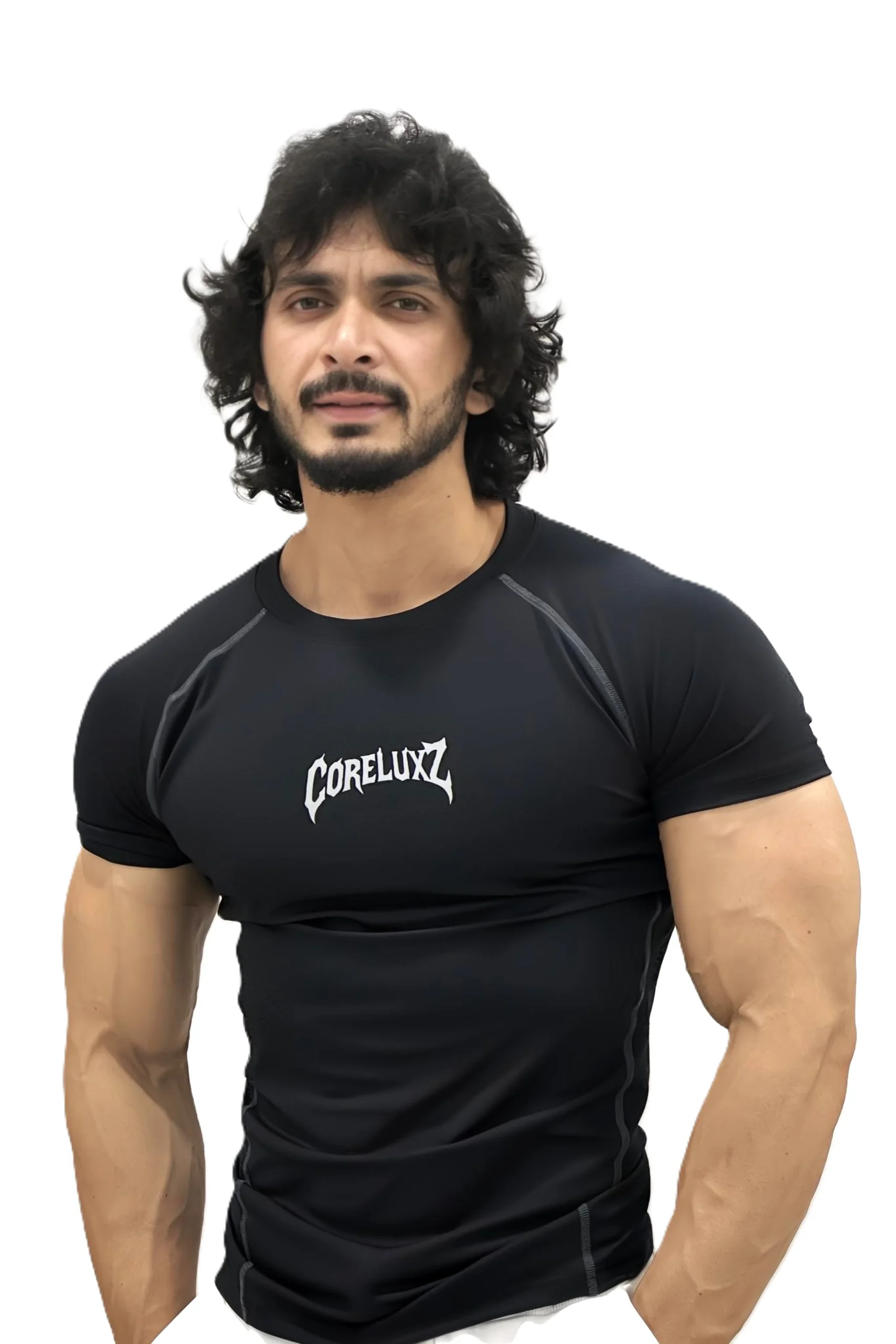 Men’s Black Compression Fit Performance T-Shirt Coreluxz Edition