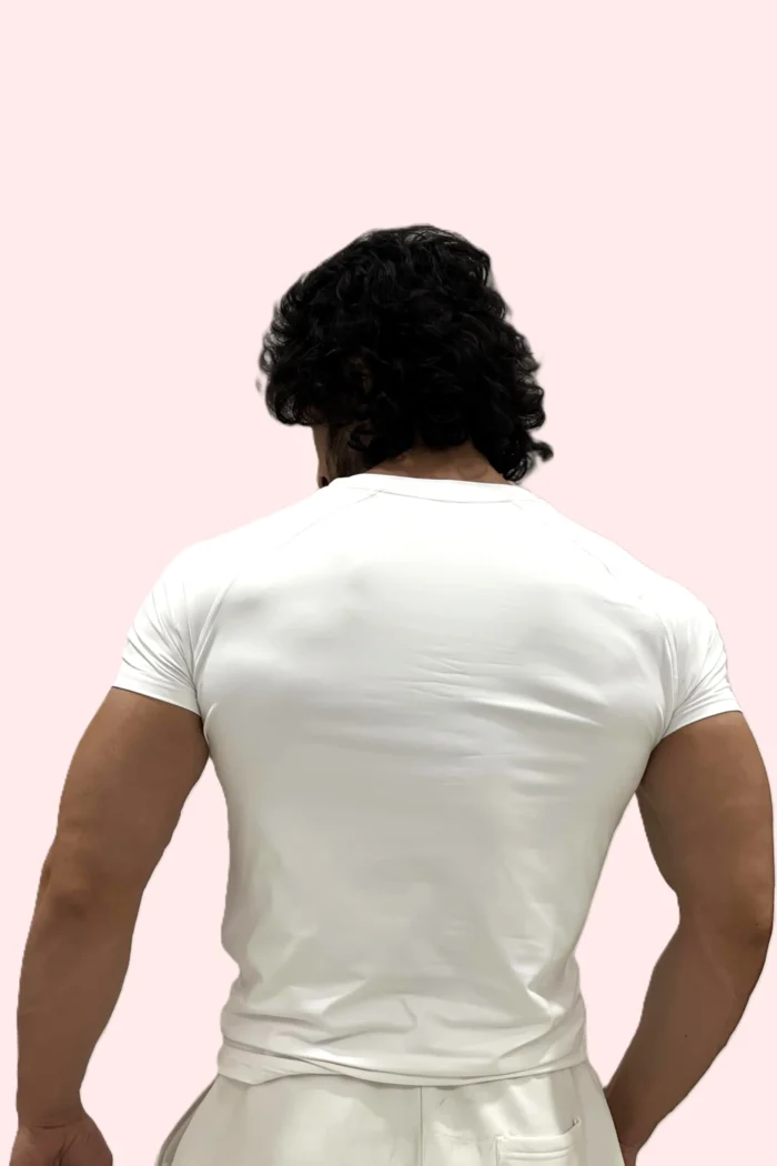 Men's White Compression Fit Performance T-Shirt Coreluxz Edition - Image 3